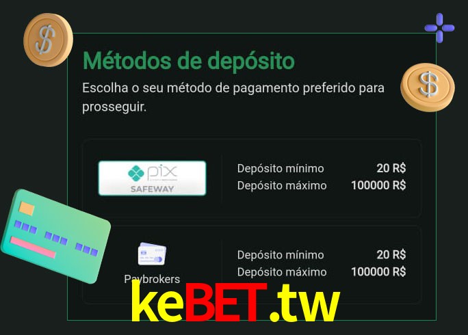 O cassino kebet.tw oferece uma grande variedade de métodos de pagamento